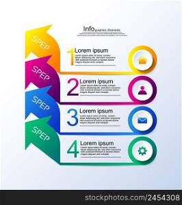 Elements infographic business gradient with 4 step