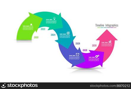 Elements infographic business template colorful with 6 step