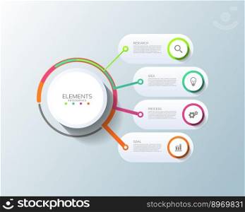 Elements infographic business template with 4 step