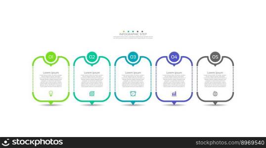 Elements infographic business template with 5 step
