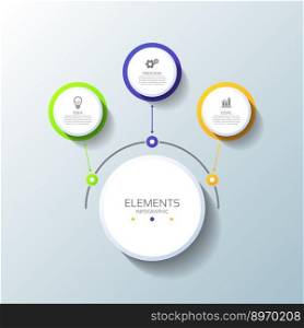Elements infographic circle colorful with 3 step