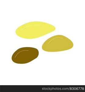 Elements of botany underwater marine plants, flora. Pebbles. Design of a summer banner, poster. Isolated vector flat illustration.