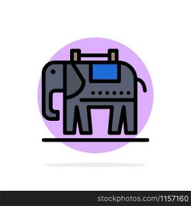 Elephant, American, Usa Abstract Circle Background Flat color Icon