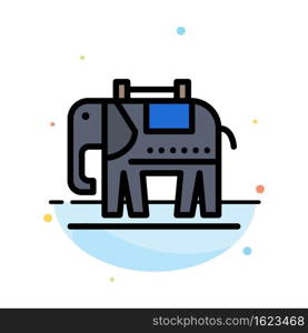 Elephant, American, Usa Abstract Flat Color Icon Template
