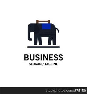 Elephant, American, Usa Business Logo Template. Flat Color