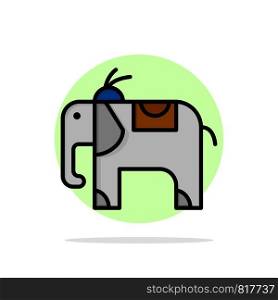 Elephant, Animal Abstract Circle Background Flat color Icon