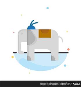 Elephant, Animal Abstract Flat Color Icon Template