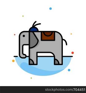 Elephant, Animal Abstract Flat Color Icon Template