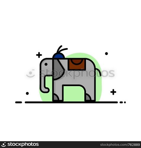 Elephant, Animal Business Logo Template. Flat Color