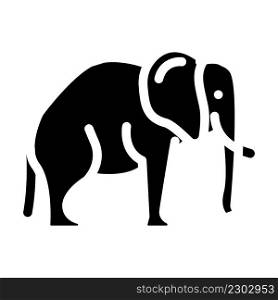 elephant animal glyph icon vector. elephant animal sign. isolated contour symbol black illustration. elephant animal glyph icon vector illustration
