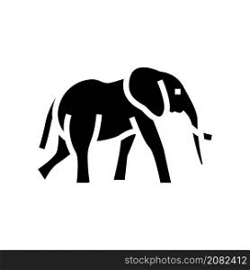 elephant animal in zoo glyph icon vector. elephant animal in zoo sign. isolated contour symbol black illustration. elephant animal in zoo glyph icon vector illustration