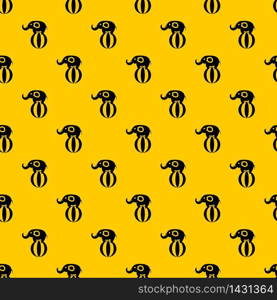 Elephant balancing on a ball pattern seamless vector repeat geometric yellow for any design. Elephant balancing on a ball pattern vector