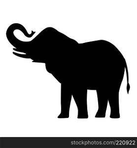 Elephant cartoon silhouette icon forest elephant  asian elephant african bush with large ears vector illustration isolated on white