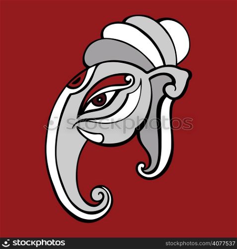 Elephant head. Ganesha. Vector hand drawn illustration.