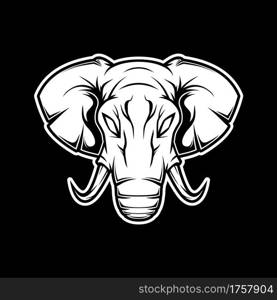 Elephant head illustration vector