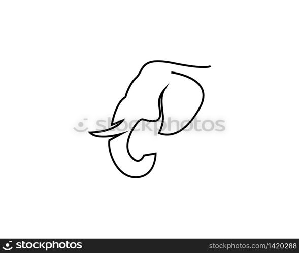 Elephant head line vector illustration