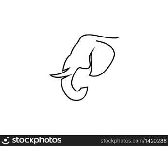Elephant head line vector illustration