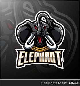 Elephant head mascot logo design