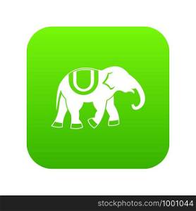 Elephant icon digital green for any design isolated on white vector illustration. Elephant icon digital green