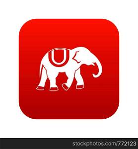 Elephant icon digital red for any design isolated on white vector illustration. Elephant icon digital red