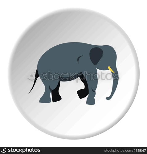 Elephant icon in flat circle isolated on white vector illustration for web. Elephant icon circle