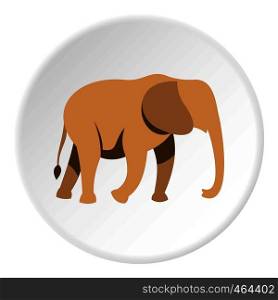 Elephant icon in flat circle isolated vector illustration for web. Elephant icon circle