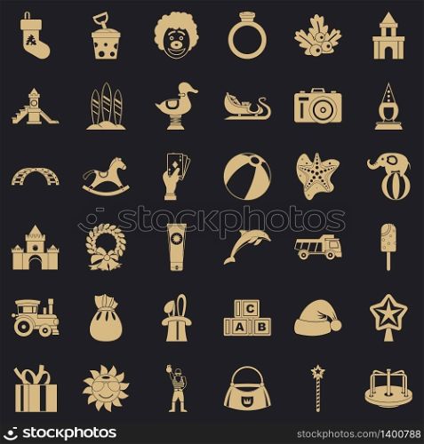 Elephant icons set. Simple style of 36 elephant vector icons for web for any design. Elephant icons set, simple style