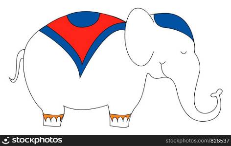 Elephant in suit, illustration, vector on white background.