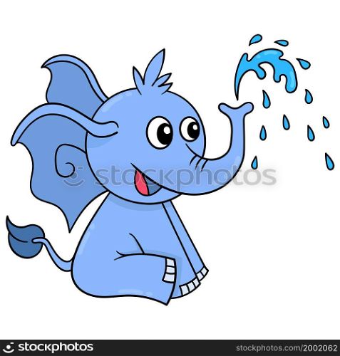 elephant kid playing water