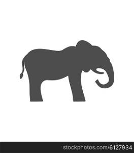 Elephant Silhouette Isolated on White Background. Illustration Elephant Silhouette Isolated on White Background - Vector