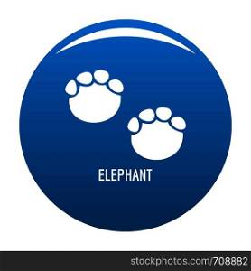 Elephant step icon vector blue circle isolated on white background . Elephant step icon blue vector