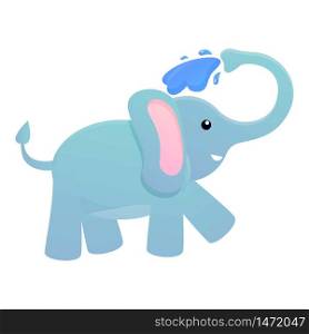 Elephant take a bath icon. Cartoon of elephant take a bath vector icon for web design isolated on white background. Elephant take a bath icon, cartoon style