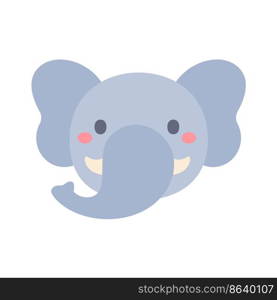 Elephant vector. cute animal face design for kids.