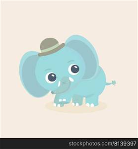 Elephant vector illustration on pastel background.. Elephant vector illustration