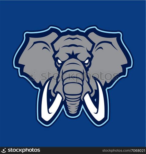 Elephant vector mascot. Head of African elephant. Emblem design for sport team.