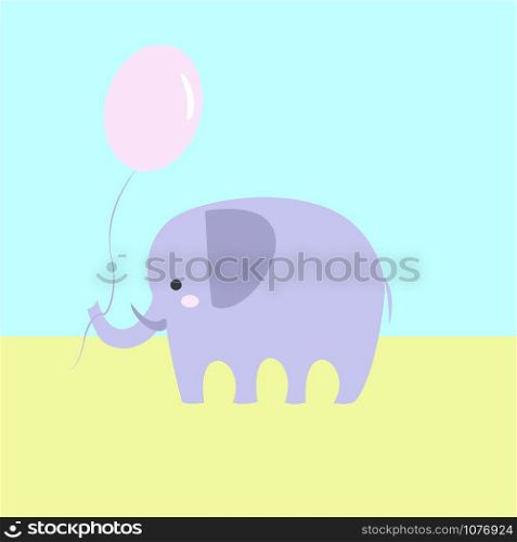 Elephant walking, illustration, vector on white background.