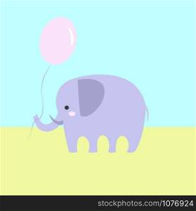 Elephant walking, illustration, vector on white background.