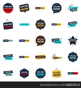 Elevate Your Marketing Materials with Subscribe Now 25 Professional Vector Banners Pack