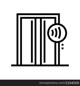 elevator contactless line icon vector. elevator contactless sign. isolated contour symbol black illustration. elevator contactless line icon vector illustration