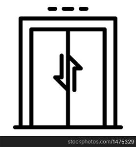 Elevator doors arrow up down icon. Outline elevator doors arrow up down vector icon for web design isolated on white background. Elevator doors arrow up down icon, outline style