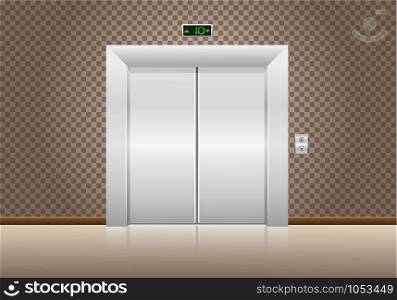 elevator doors closed vector illustration