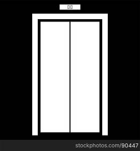 Elevator doors white color icon .. Elevator doors it is white color icon .