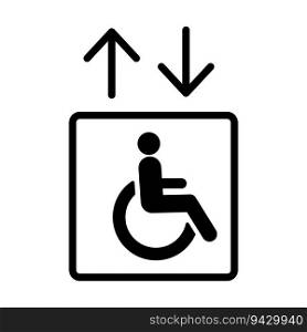 Elevator for disable sign with arrows