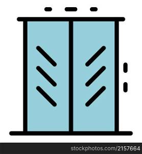 Elevator icon. Outline elevator vector icon color flat isolated. Elevator icon color outline vector