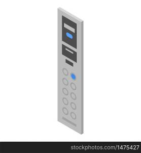 Elevator panel icon. Isometric of elevator panel vector icon for web design isolated on white background. Elevator panel icon, isometric style