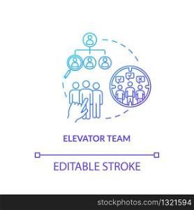 Elevator team, staff collaboration type concept icon. Workers on-demand, creative cooperation idea thin line illustration. Agency team structure. Vector isolated outline RGB color drawing