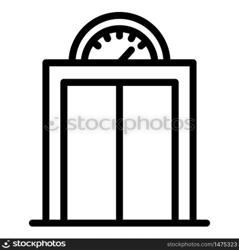 Elevator with analogue pitch icon. Outline elevator with analogue pitch vector icon for web design isolated on white background. Elevator with analogue pitch icon, outline style