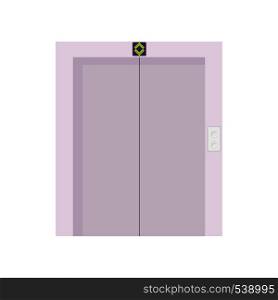 Elevator with closed door icon in cartoon style on a white background. Elevator with closed door icon, cartoon style