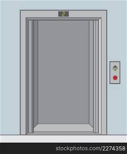 Elevator with opened door