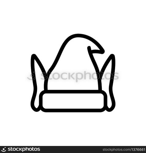 elf hat icon vector. elf hat sign. isolated contour symbol illustration. elf hat icon vector outline illustration